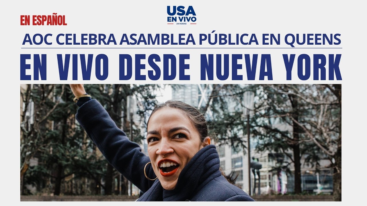 EN VIVO Alexandria Ocasio-Cortez realiza asamblea pública en Queens | USA EN VIVO 🔴