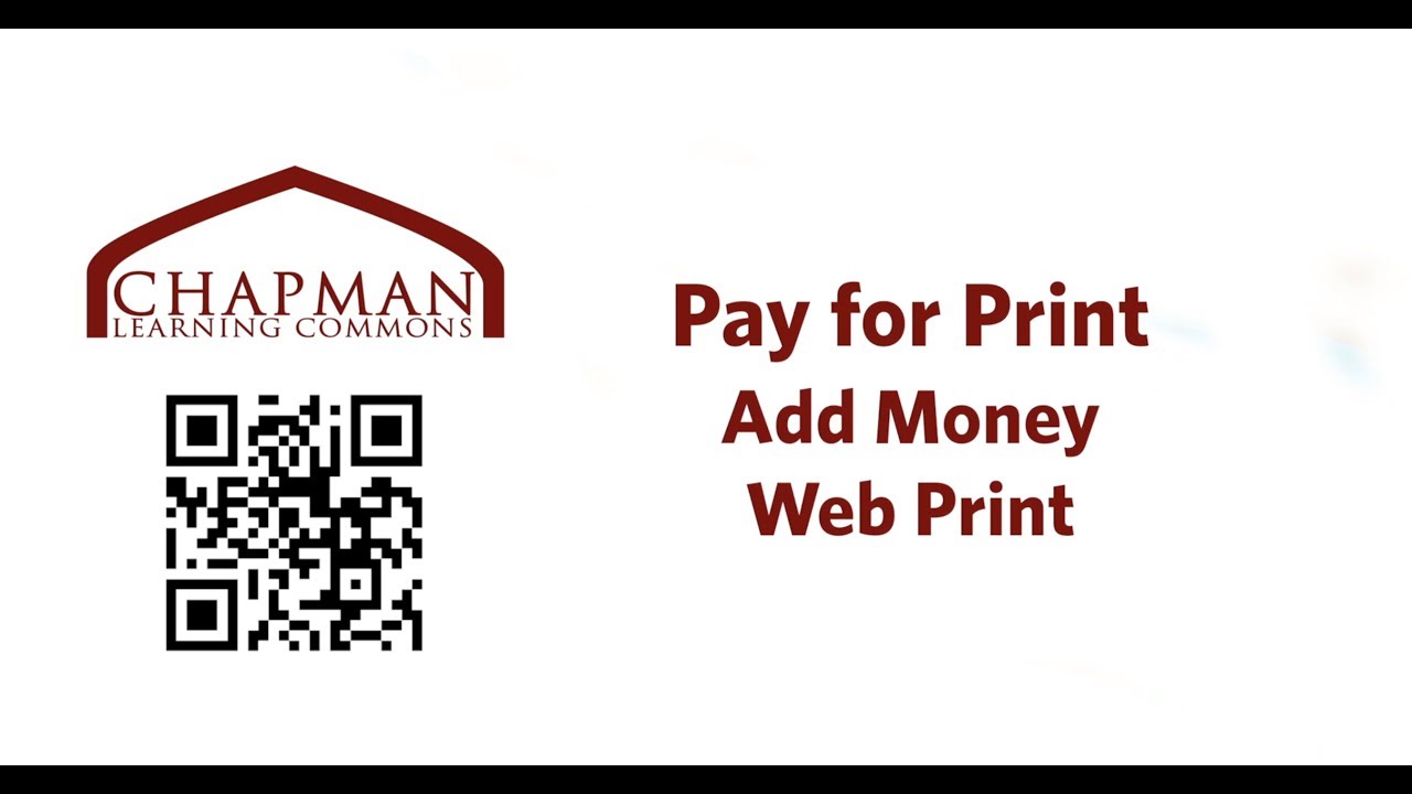 Pay for Print - Add money and Web Print