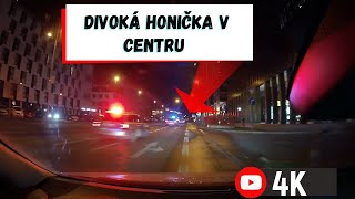 Divoká honička v Centru | 4K Dashcam, Vánoční Záběry z Palubní Kamery