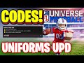 UNIFORMS! ALL NEW WORKING CODES FOR NFL UNIVERSE FOOTBALL! ROBLOX NFL UNIVERSE FOOTBALL CODES