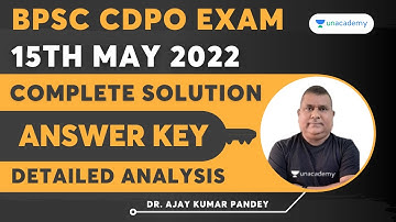 BPSC CDPO EXAM | Complete Answer Key & Analysis | BPSC CDPO  Solution | Ajay Kumar Pandey