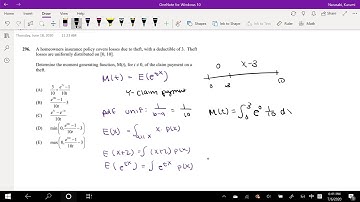SOA Exam P Question 296 | Finding the Moment Generating Function