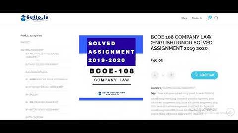 IGNOU BCOE 108 SOLVED ASSIGNMENT 2019 20