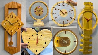 6 Unique Wooden Clock Models Never Seen Before //// DIY Simple Art Wooden Clock At Home.