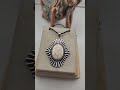 White Howlite Sunburst Pendant Necklace with Black Cord