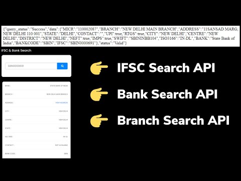 IFSC search api | Bank validation api | Bank branch search api