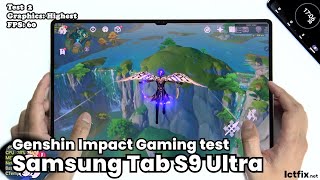 Samsung Galaxy Tab S9 Ultra Genshin Impact Gaming test 2024 | Snapdragon 8 Gen 2, 120Hz Display