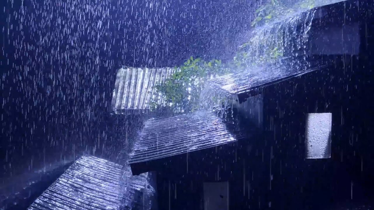 🌌 Peaceful Night Rain Sounds | Metal Roof Rain for Deep Sleep, Anxiety Relief (24/7 Live)