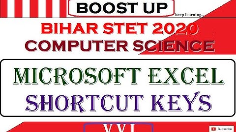 BIHAR STET | MS - EXCEL SHORTCUT KEYS  | FOR COMPUTER SCIENCE | ABHISHEK SIR