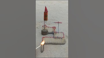 Matchstick Chain Reaction Ignites Rocket Firework Creative Experiment 🔥 #shortsvideo #amzingshorts