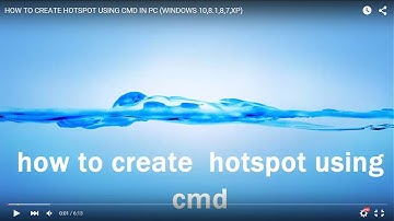 HOW TO CREATE HOTSPOT USING CMD IN PC (WINDOWS 10,8.1,8,7,XP)