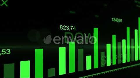 Stock market trading graphs. Futuristic raising green arrow | Motion Graphics - Envato elements