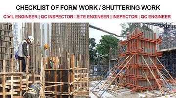 Checklist of Formwork & Shuttering | Formwork & Shuttering Work Checklist Inspection of Formwork