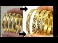 Designing Pure Gold 24k Gold Bangles | Indian Jewelry Making | Diamond Cutting Machine - 4K Video