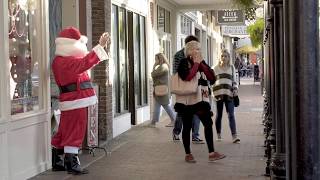 Scaring People With Fake Santa Prank Video