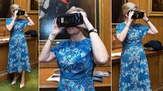 Sophie Wessex Donned a Patterned Blue Tea Dress as She Trials the Gadgets at Charity Orbis UK