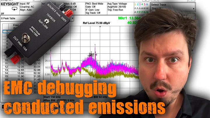Debugging EMC Conducted Emissions with a Spectrum Analyser. LISN setup for AC and DC-powered PCBs