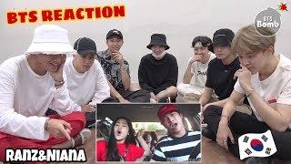 BTS [방탄소년단] REACTION TO RANZ AND NIANA CARPOOL VIDEO (Thank You, Next) By Ariana Grande