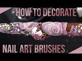 How To Decorate Your Nail Art Brushes - 3D Acrylic Flowers and BLING!!!!