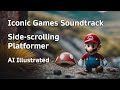 Iconic game soundtrack  sidescrolling platformer  ai illustrated