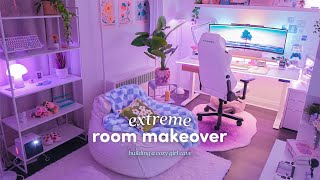 Building a cozy girl cave ☁️🪴 extreme room makeover ✨ ft. a 4K BenQ X300G gaming projector