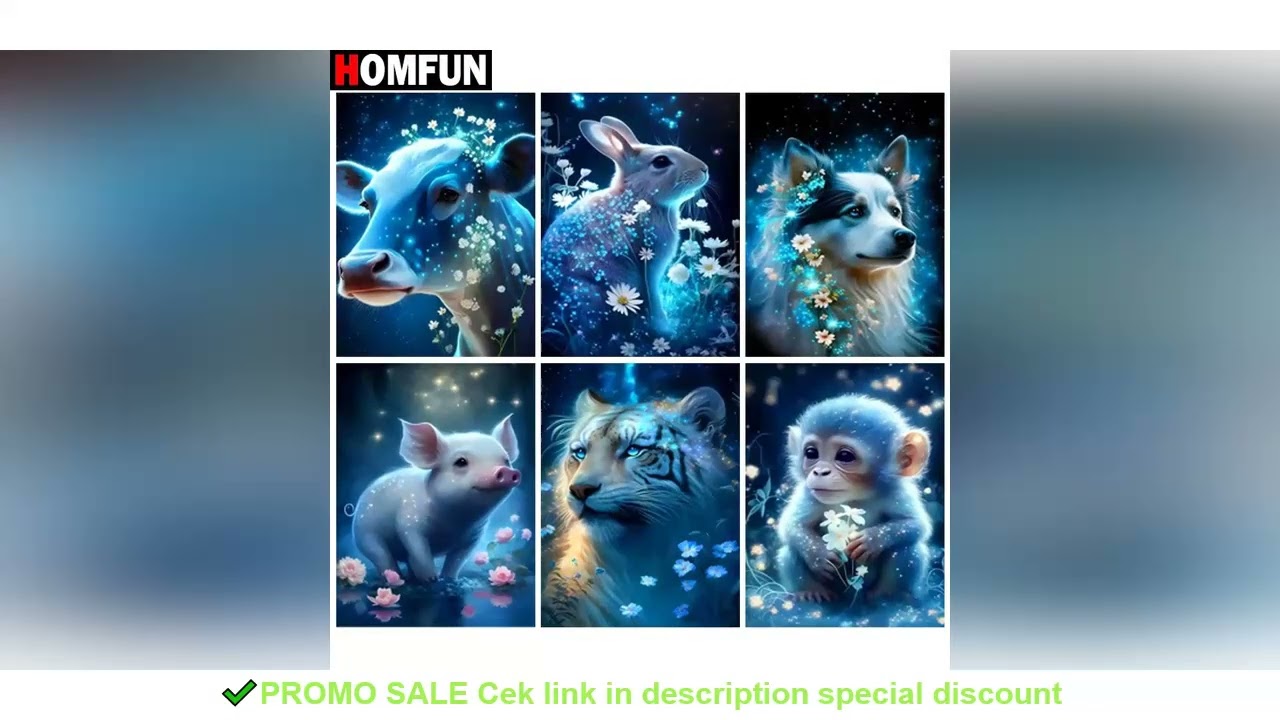 HOMFUN Diamond Painting Cross Stitch "Animal Cow Monkey Pig" Full Square Round Diy 5d Diamond Embroi