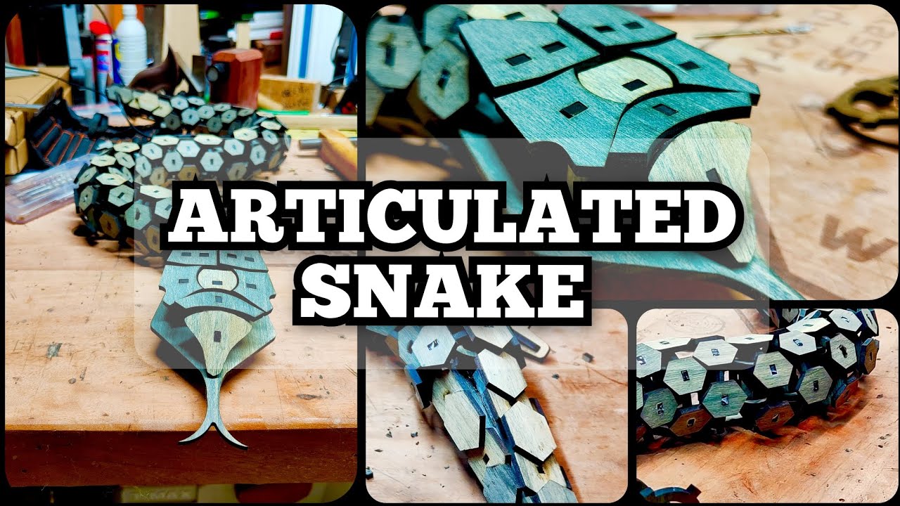 🤩 ARTICULATED SNAKE IN WOOD 🐍🪵