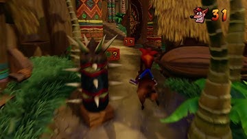 Crash Bandicoot 1 N. Sane Trilogy Part 8 Hog Wild (Gem) No Deaths 100% Walkthrough