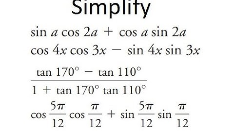 Grade 12 Advanced Functions - Simplifying trig ratios using compound angle formula (ch 7.2)