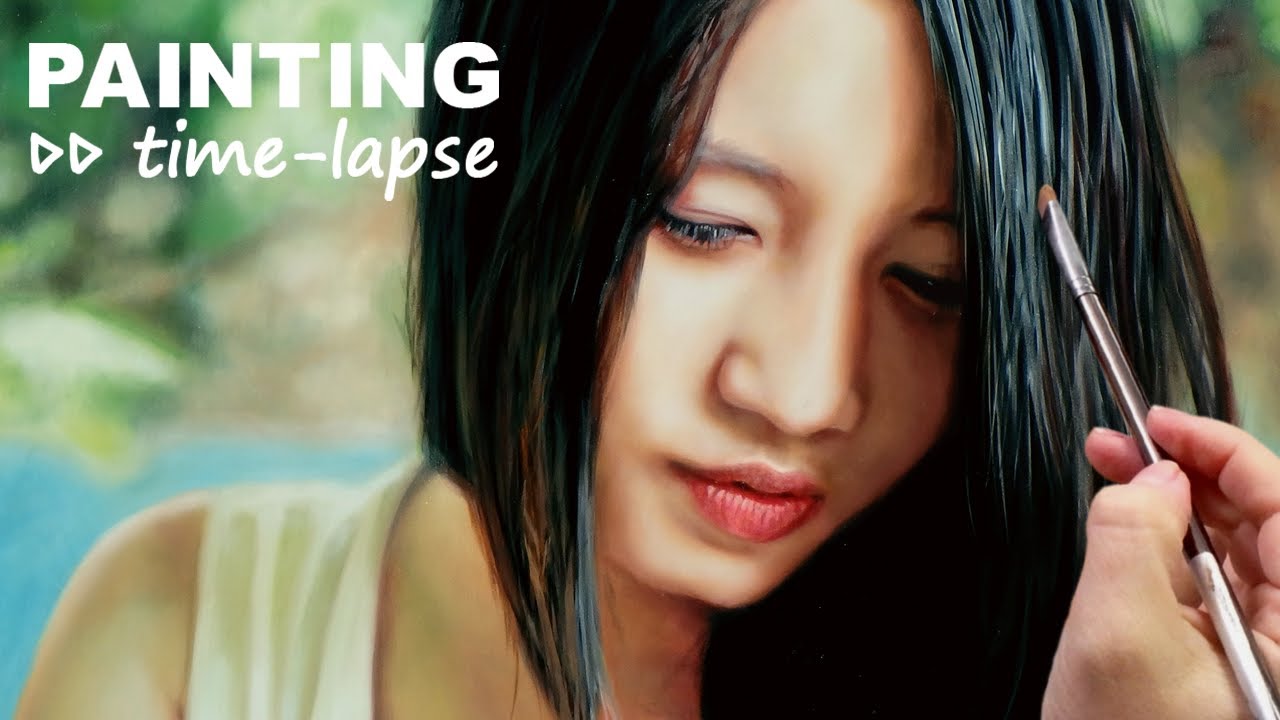 ⁣RELAXING ART IN PROGRESS - Realistic Oil Painting Demo Video - Portrait of an Asian Girl