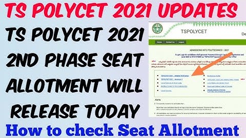 TS POLYCET 2021 2nd Phase Seat Allotment Release Today//College Reporting Dates//College Reopening ?