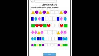 patterns#LIVE WORKSHEETS, drag and drop the SHAPES