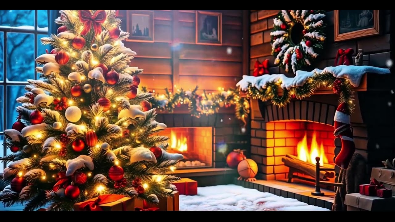 Cozy Christmas Night by the Fireplace | Relaxing Holiday Ambience