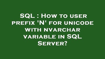 SQL : How to user prefix 
