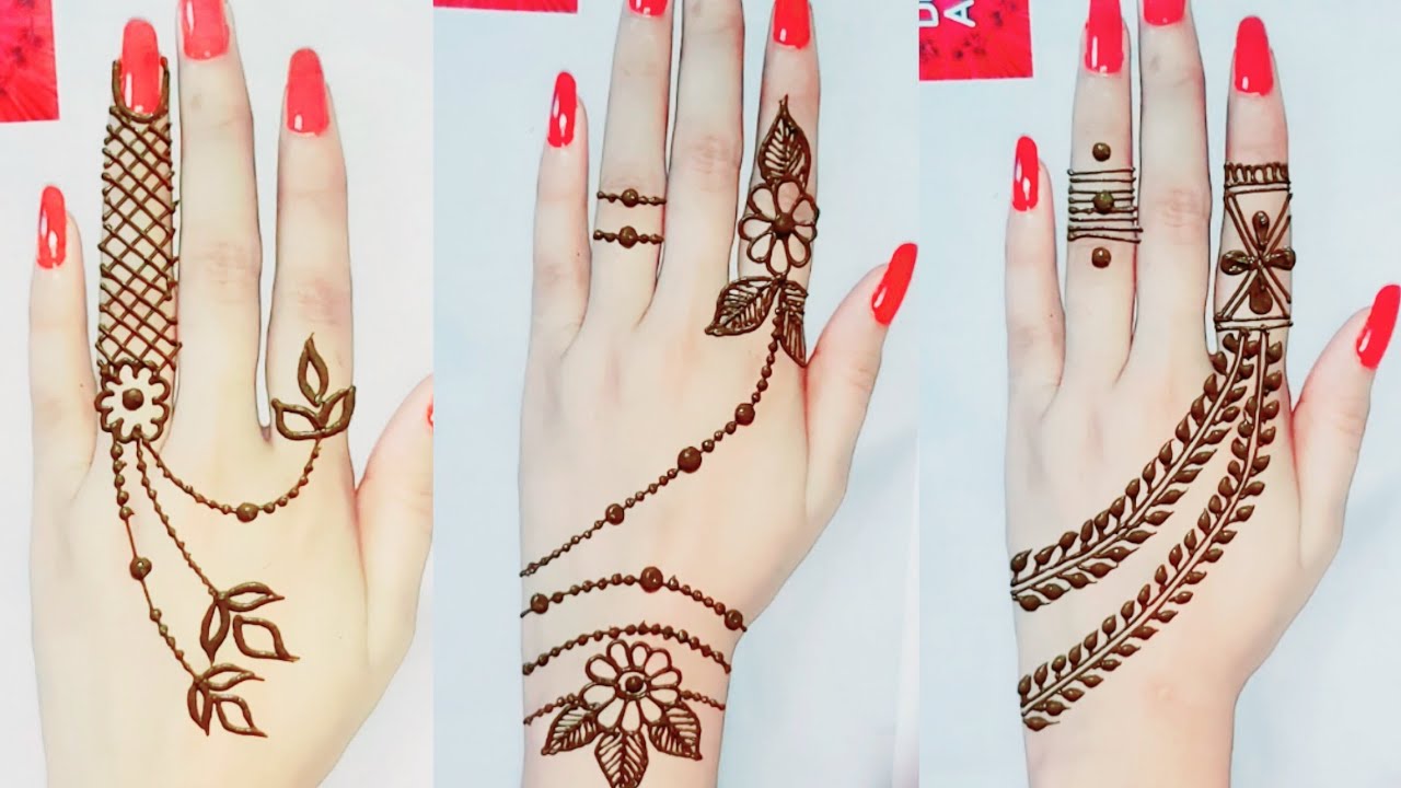 3 🔥Different style Mehndi Designs || Back Hand Mehndi Designs ...