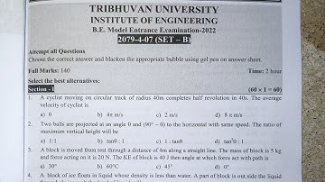 #ioe entrance model question with solution