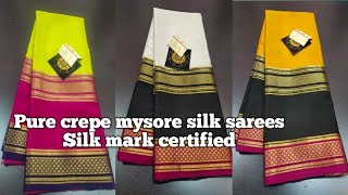 price:₹8800+ shipping|crepe mysore silk sarees|Silk mark certified|Ksic grade 120 gsm  thickness🎆 screenshot 3