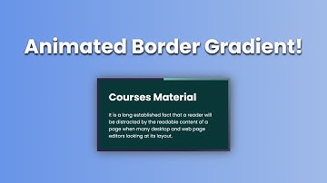 How to Create a Animated Border Gradient HTML CSS | HTML CSS Animated border gradient @raselcoder