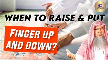 When should we put up our index finger for Tashahhud & when to put it down?