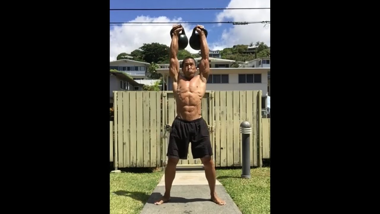 Day 119 Working Out in Hawaii 24 kg Kettlebell Clean & Jerk September 9, 2020 1055 am