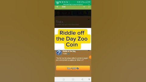 Zoo Riddle of the Day | today riddle of the day | 20 December Zoo Coin