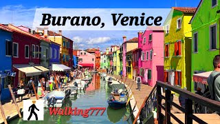 Burano, Venice walking tour. A Colourful Journey///[4k/60fps/subtitles]