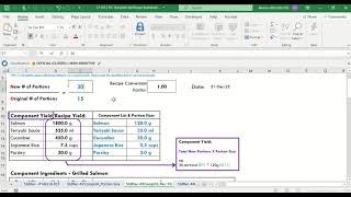 Std Recipe   #3 Component Yield & Recipe Yield 6 06