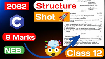 Class 12 Structure in C for 8 marks | C programming | NEB - Computer Science