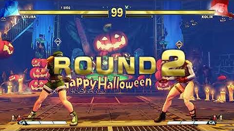 Street Fighter V | Sakura 💥 Kolin | CPU vs CPU AI vs AI (hardest difficulty level)