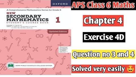 Exercise 4D Question no 3 and 4 || Oxford secondary mathematics book 1 updated edition 
