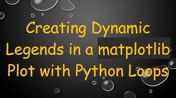 Creating Dynamic Legends in a matplotlib Plot with Python Loops