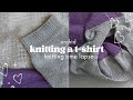  knitting timelapse  round neck tshirt with leftover yarn 