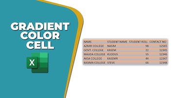 How to add gradient color to a cell in excel