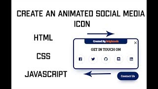 How To Create An Animated Social Media Slide Icon On Button Click | JAVASCRIPT